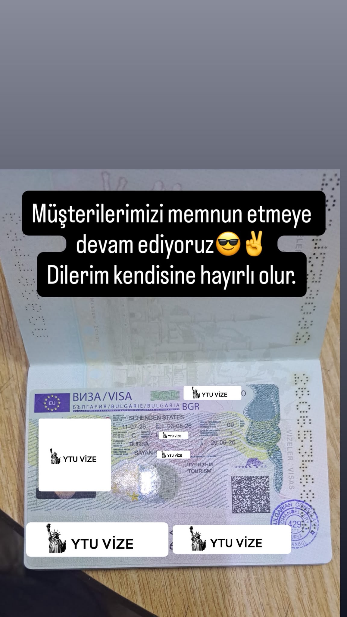 Vizesi Onaylanan Danışanımız