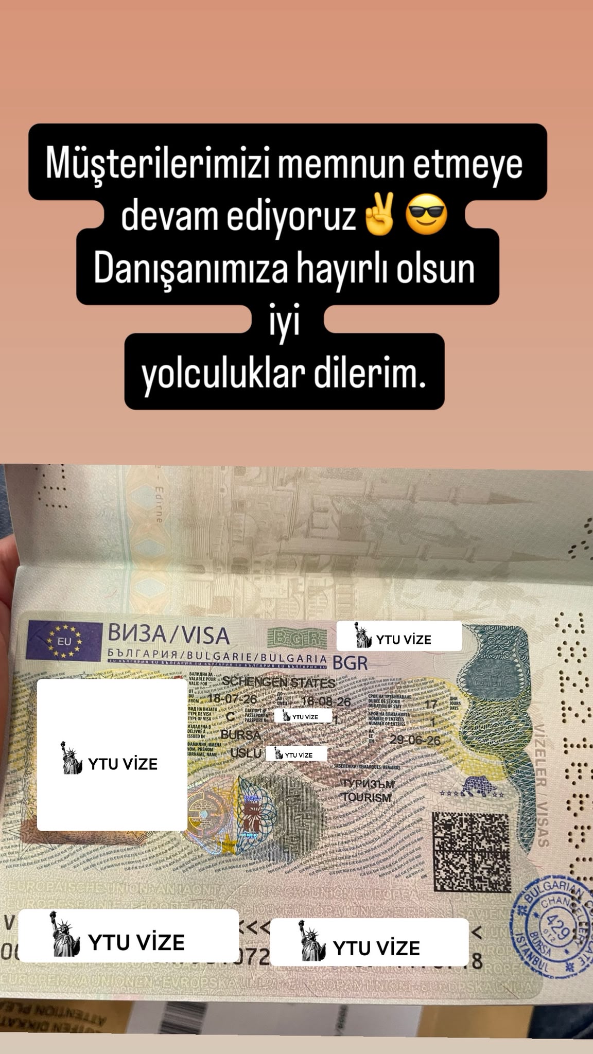 Vizesi Onaylanan Danışanımız