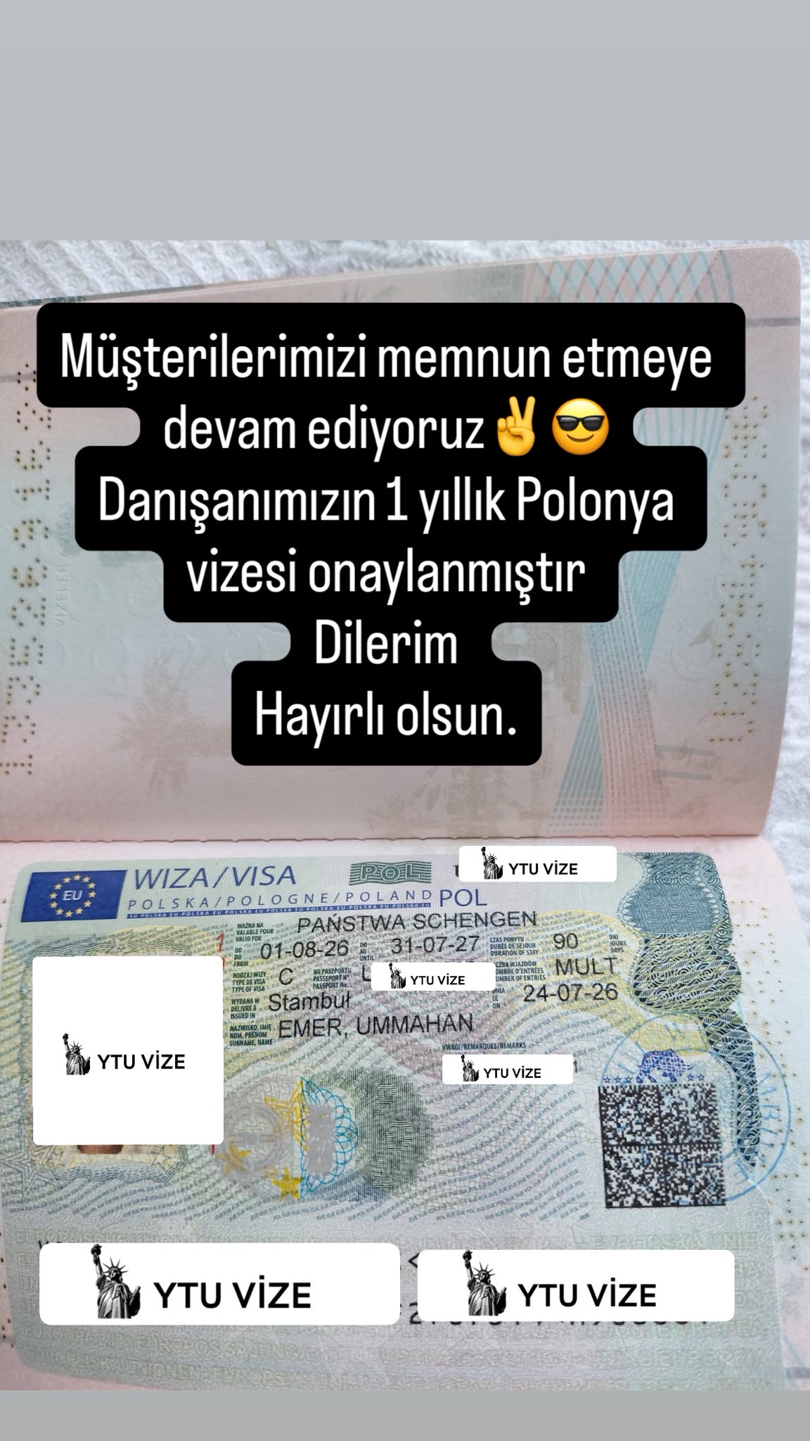 Vizesi Onaylanan Danışanımız