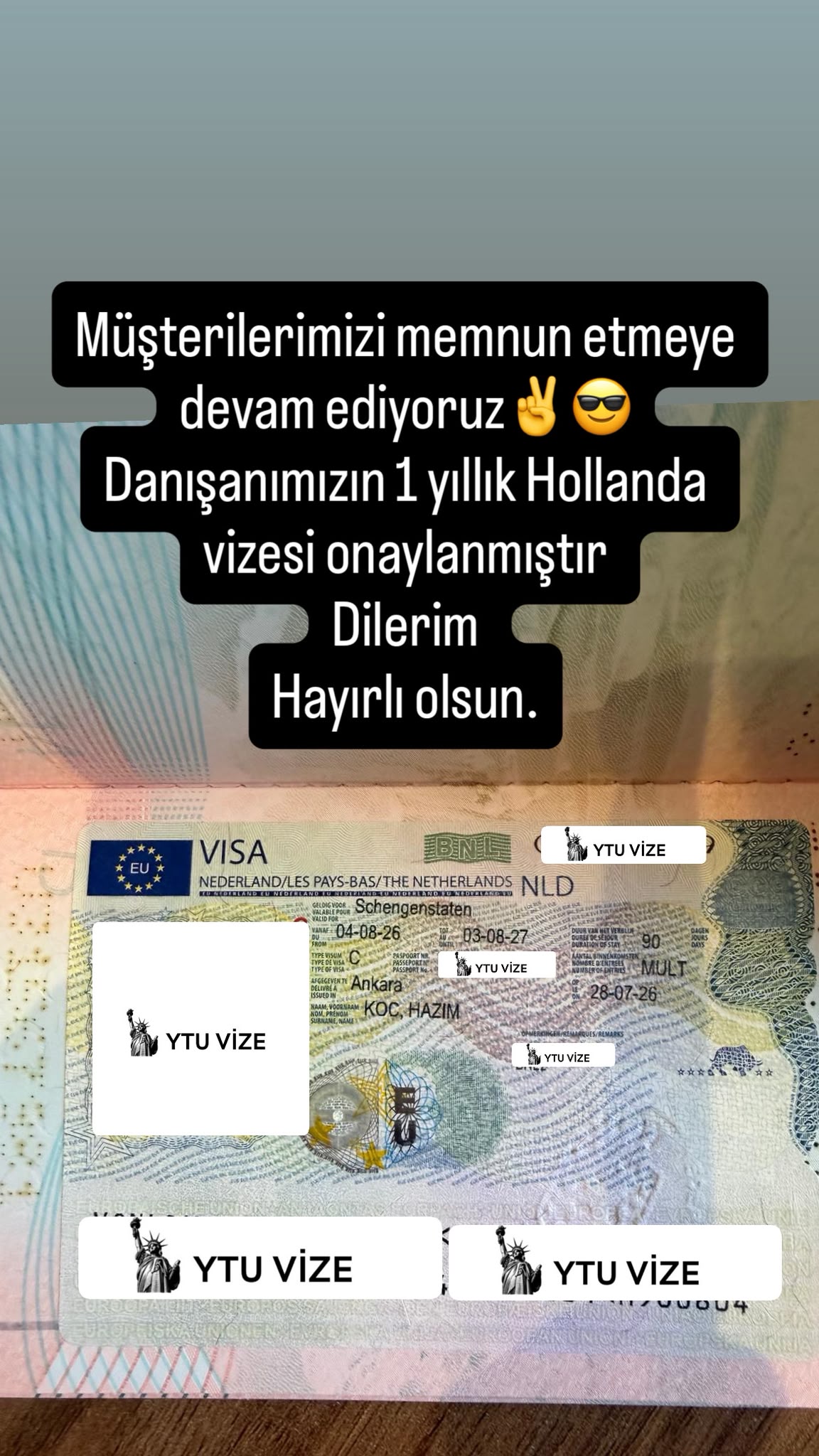 Vizesi Onaylanan Danışanımız