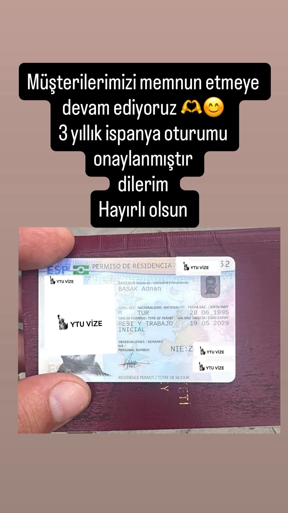 Vizesi Onaylanan Danışanımız